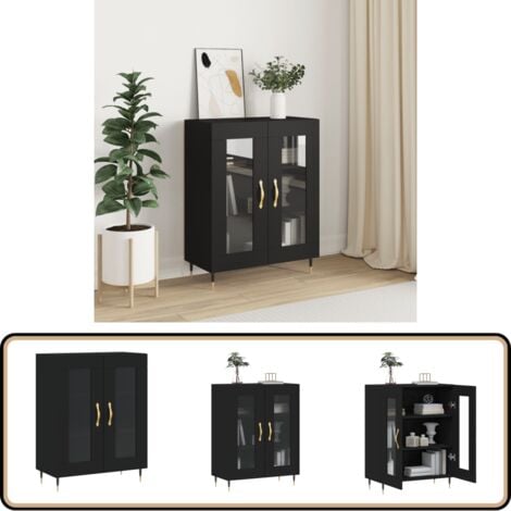 Sideboard Schwarz 69,5x34x90 cm Holzwerkstoff - Schreibtisch - Wohnzimmermöbel - Sideboard Schwarz - Holz Sideboard - Regal