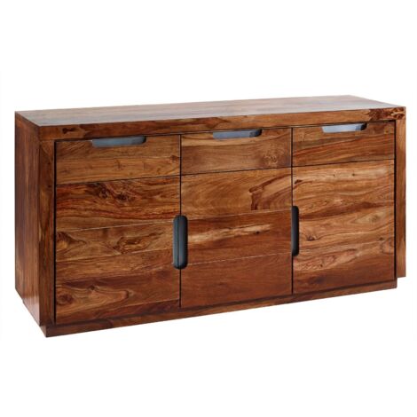 Sideboard Sheesham 150x45x75 walnuss lackiert DUKE 127
