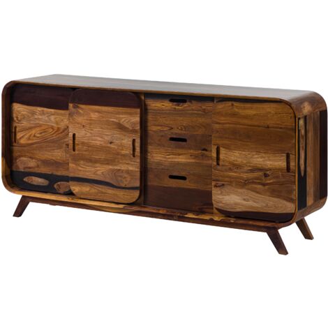 Sideboard Sheesham 173x40x75 dunkelbraun lackiert MAILAND 202