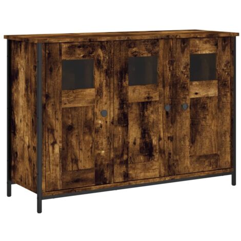 Sideboard Smoked Oak 100x35x70 cm Engineered Wood vidaXL