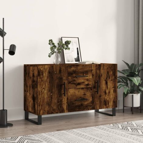 Sideboard Smoked Oak 100x36x60 cm Engineered Wood vidaXL