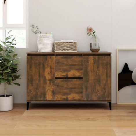 Sideboard Smoked Oak 102x35x70 cm Engineered Wood vidaXL