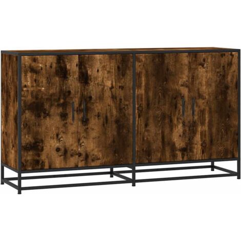 Sideboard Smoked Oak 134x35x76 cm Engineered Wood vidaXL