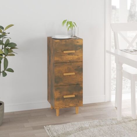 Sideboard Smoked Oak 34.5x34x90 cm Engineered Wood vidaXL