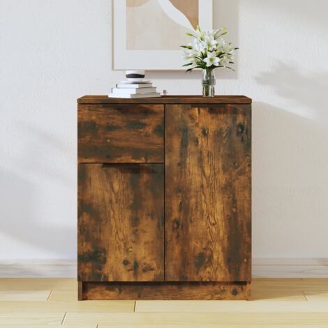 Sideboard Smoked Oak 60x30x70 cm Engineered Wood vidaXL