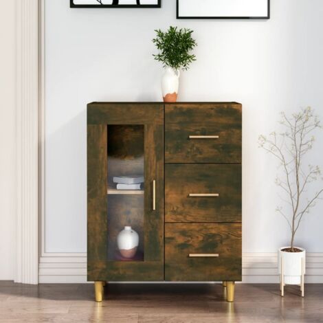 Sideboard Smoked Oak 69,5x34x90 cm Engineered Wood vidaXL