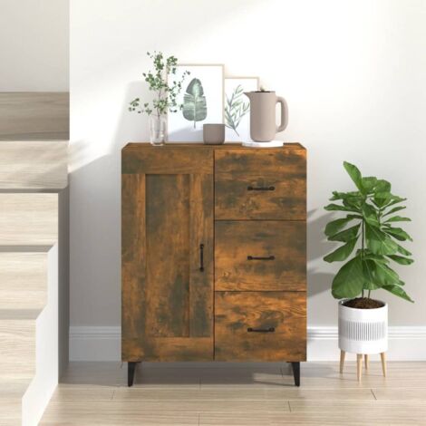 Sideboard Smoked Oak 69.5x34x90 cm Engineered Wood vidaXL