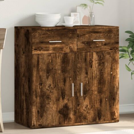 Sideboard Smoked Oak 79x38x80 cm Engineered Wood vidaXL