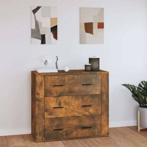 Sideboard Smoked Oak 80x33x70 cm Engineered Wood vidaXL