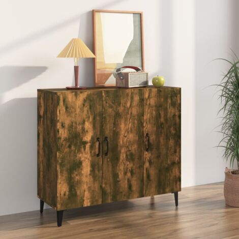 Sideboard Smoked Oak 90x34x80 cm Engineered Wood vidaXL