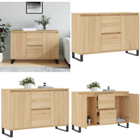 Sideboard Sonoma-Eiche 104x35x70 cm Holzwerkstoff - Sideboard - Wohnzimmermöbel - Holzmöbel - Eichefarben - Kommode - Home & Living