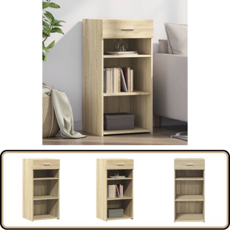Sideboard Sonoma-Eiche 45x42,5x93 cm Holzwerkstoff - Schreibtisch - Wohnzimmer Dekoration - Holz Sideboard - Regal - Aufbewahrungsschrank