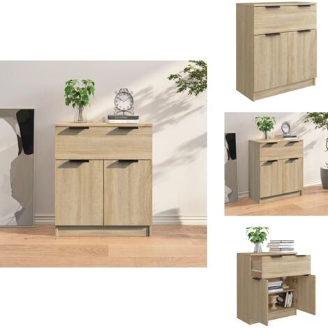 Sideboard Sonoma-Eiche 60x30x70 cm Holzwerkstoff - Schreibtisch - Wohnzimmermöbel - Sideboard - Holz Sideboard - Eichefarben Möbel