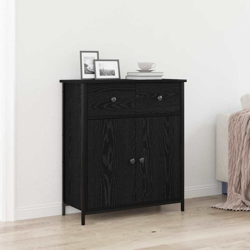 Sideboard Schwarze Eiche 70 X 30 X 80 Cm Holzwerkstoff Vidaxl