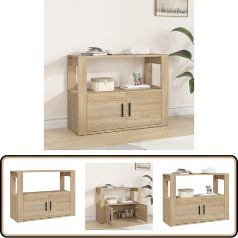 Sideboard Sonoma-Eiche 80x30x60 cm Holzwerkstoff - Sideboard - Wohnzimmermöbel - Holzmöbel - Schreibtisch - Regal