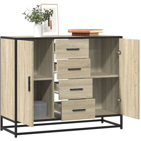 Sideboard Sonoma-Eiche 92x35x76 cm Holzwerkstoff vidaXL