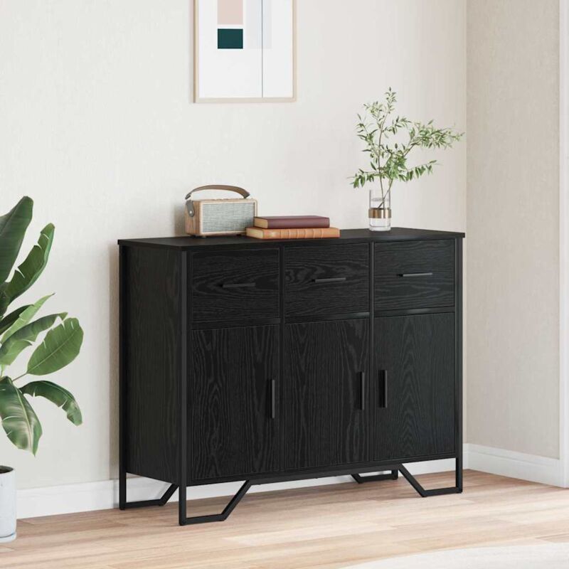 Sideboard Schwarze Eiche 97 X 32, 5 X 74, 5 Cm Holzwerkstoff Vidaxl