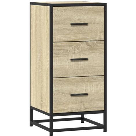Sideboard Sonoma Oak 35.5x35x76 cm Engineered Wood and Metal vidaXL