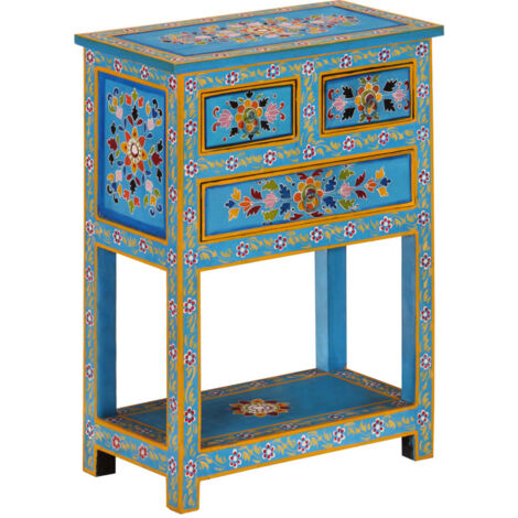 Sideboard Turquoise 55x30x76 cm Solid Wood Mango vidaXL