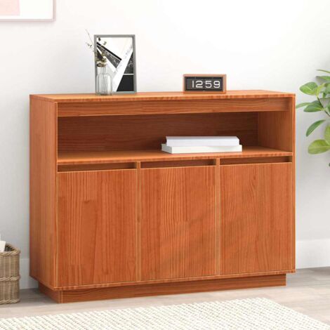 Sideboard Wax Brown 104.5 x 34 x 80 cm Solid Pine Wood vidaXL