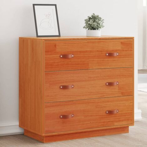 Sideboard Wax Brown 80x40x75 cm Solid Wood Pine vidaXL