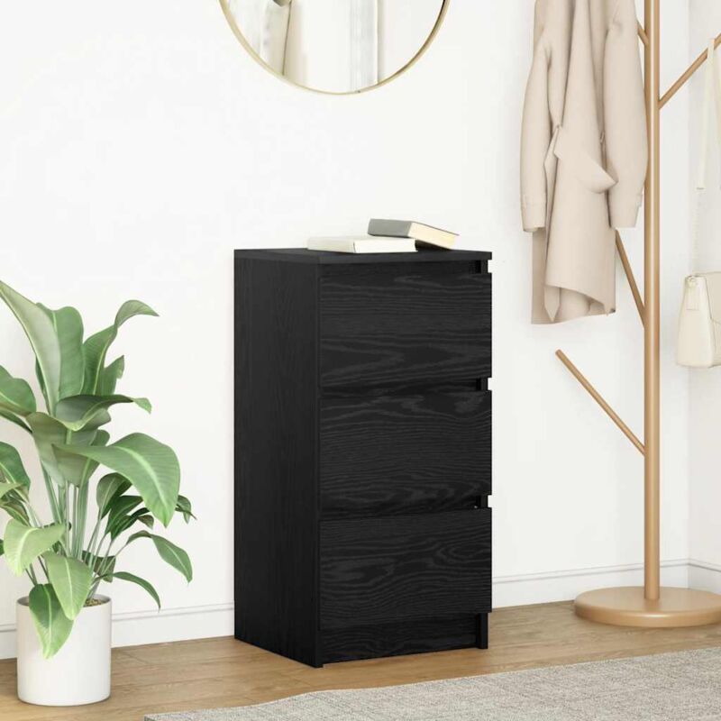 Sideboard Schwarz Eichen-optik 37, 5x35x76 Cm Holzwerkstoff - Vidaxl