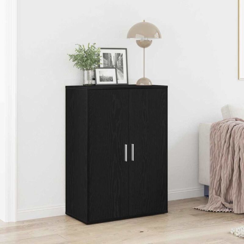 Sideboard Schwarz Eiche 60x31x84 Cm Holzwerkstoff Vidaxl