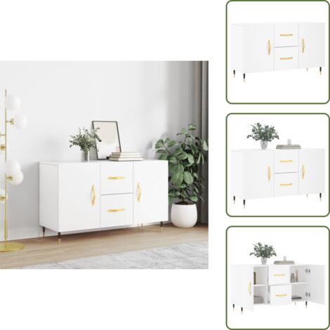Sideboard Weiß 100x36x60 cm Holzwerkstoff - Schreibtisch - Wohnzimmermöbel - Sideboard - Regal - Aufbewahrung