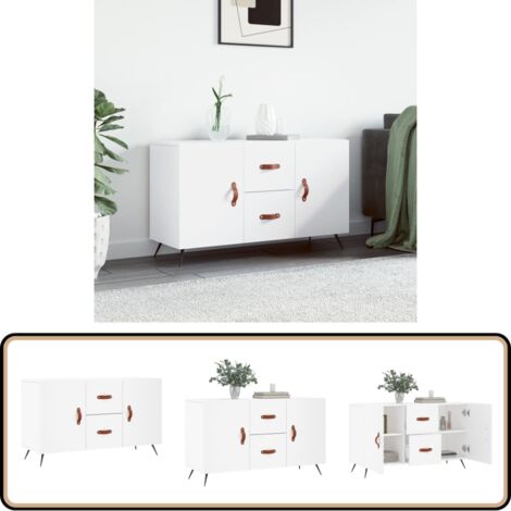 Sideboard Weiß 100x36x60 cm Holzwerkstoff - Schreibtisch - Wohnzimmermöbel - Sideboard - Regal - Aufbewahrung