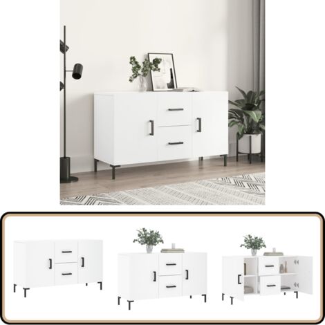 Sideboard Weiß 100x36x60 cm Holzwerkstoff - Schreibtisch - Wohnzimmermöbel - Sideboard - Regal - Aufbewahrung