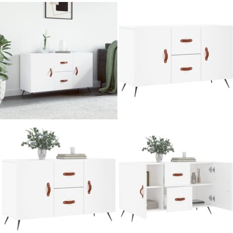 Sideboard Weiß 100x36x60 cm Holzwerkstoff - Schreibtisch - Wohnzimmermöbel - Sideboard - Regal - Aufbewahrung - Home & Living