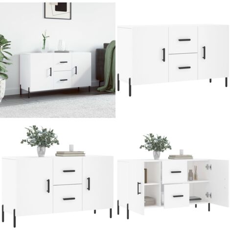 Sideboard Weiß 100x36x60 cm Holzwerkstoff - Schreibtisch - Wohnzimmermöbel - Sideboard - Regal - Aufbewahrung - Home & Living