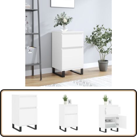 Sideboard Weiß 40x35x70 cm Holzwerkstoff - Schreibtisch - Wohnzimmermöbel - Sideboard - Regal - Aufbewahrung