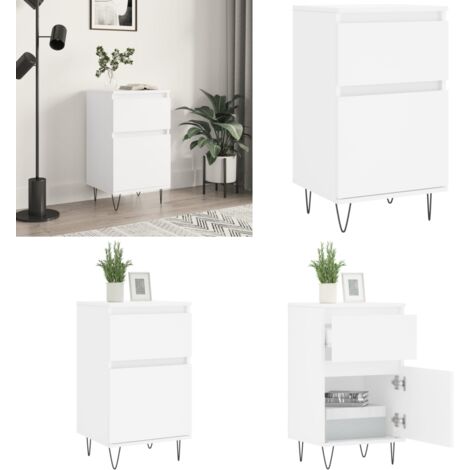 Sideboard Weiß 40x35x70 cm Holzwerkstoff - Schreibtisch - Wohnzimmermöbel - Sideboard - Regal - Aufbewahrung - Home & Living