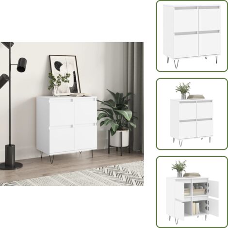 Sideboard Weiß 60x35x70 cm Holzwerkstoff - Schreibtisch - Wohnzimmermöbel - Sideboard - Regal - Aufbewahrung