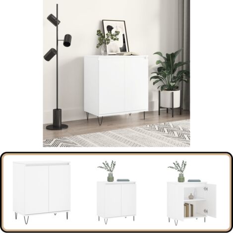 Sideboard Weiß 60x35x70 cm Holzwerkstoff - Schreibtisch - Wohnzimmermöbel - Sideboard - Regal - Aufbewahrung