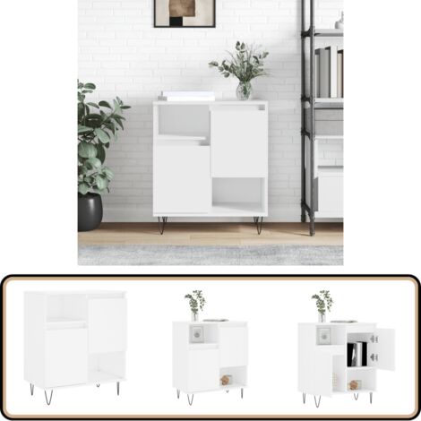 Sideboard Weiß 60x35x70 cm Holzwerkstoff - Schreibtisch - Wohnzimmermöbel - Sideboard - Regal - Aufbewahrung