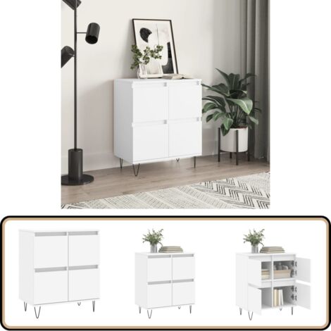 Sideboard Weiß 60x35x70 cm Holzwerkstoff - Schreibtisch - Wohnzimmermöbel - Sideboard - Regal - Aufbewahrung