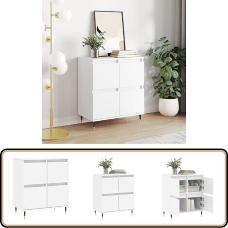 Sideboard Weiß 60x35x70 cm Holzwerkstoff - Schreibtisch - Wohnzimmermöbel - Sideboard - Regal - Aufbewahrung