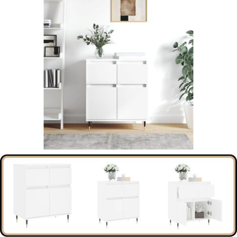 Sideboard Weiß 60x35x70 cm Holzwerkstoff - Schreibtisch - Wohnzimmermöbel - Sideboard - Regal - Aufbewahrung