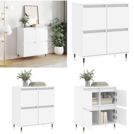 Sideboard Weiß 60x35x70 cm Holzwerkstoff - Schreibtisch - Wohnzimmermöbel - Sideboard - Regal - Aufbewahrung - Home & Living