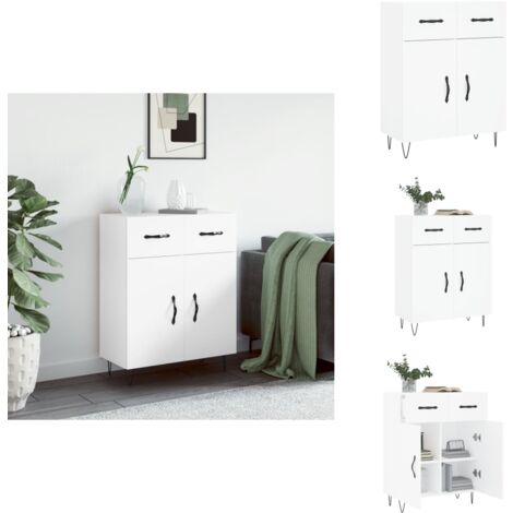 Sideboard Weiß 69,5x34x90 cm Holzwerkstoff - Schreibtisch - Wohnzimmermöbel - Sideboard - Regal - Aufbewahrung