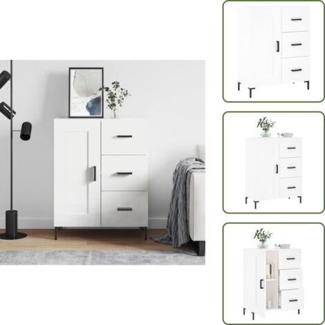 Sideboard Weiß 69,5x34x90 cm Holzwerkstoff - Schreibtisch - Wohnzimmermöbel - Sideboard - Regal - Aufbewahrung