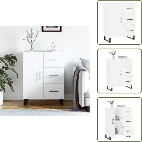 Sideboard Weiß 69,5x34x90 cm Holzwerkstoff - Schreibtisch - Wohnzimmermöbel - Sideboard - Regal - Aufbewahrung