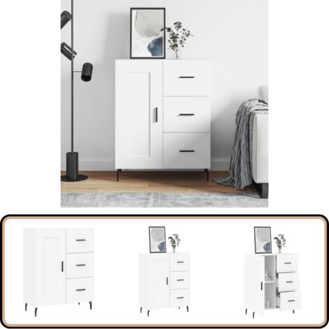 Sideboard Weiß 69,5x34x90 cm Holzwerkstoff - Schreibtisch - Wohnzimmermöbel - Sideboard - Regal - Aufbewahrung