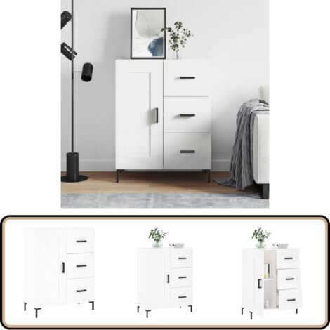 Sideboard Weiß 69,5x34x90 cm Holzwerkstoff - Schreibtisch - Wohnzimmermöbel - Sideboard - Regal - Aufbewahrung