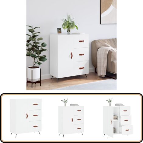 Sideboard Weiß 69,5x34x90 cm Holzwerkstoff - Schreibtisch - Wohnzimmermöbel - Sideboard - Regal - Aufbewahrung