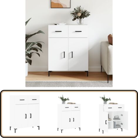 Sideboard Weiß 69,5x34x90 cm Holzwerkstoff - Schreibtisch - Wohnzimmermöbel - Sideboard - Regal - Aufbewahrung