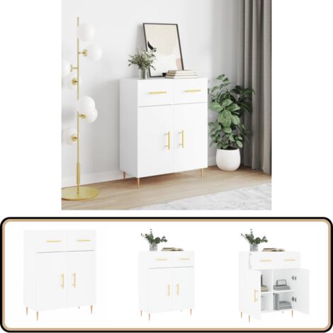 Sideboard Weiß 69,5x34x90 cm Holzwerkstoff - Schreibtisch - Wohnzimmermöbel - Sideboard - Regal - Aufbewahrung