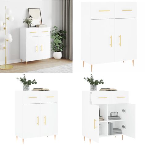 Sideboard Weiß 69,5x34x90 cm Holzwerkstoff - Schreibtisch - Wohnzimmermöbel - Sideboard - Regal - Aufbewahrung - Home & Living